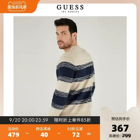 GUESS秋冬季男士舒适保暖通勤极简条纹时尚休闲毛衣-M2BR26Z31G2商品大图