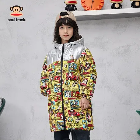 大嘴猴童装儿童棉服男童保暖棉袄2023秋季新品中长款中大童外套商品大图