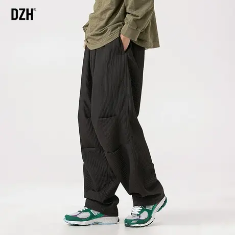 男士黑色裤子设计感高级休闲裤男款宽松直筒裤男秋季冲锋裤登山裤商品大图