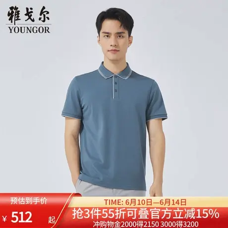 【商场同款】雅戈尔男士短袖T恤夏季新款官方商务休闲短袖T恤衫男商品大图