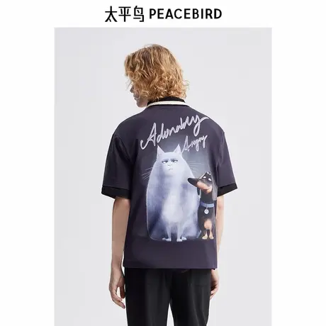 太平鸟男装 爱宠大机密联名潮流短袖T恤男B1CNE2146图片
