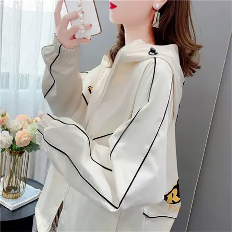 宽松慵懒风休闲连帽外套女2022年新款秋季洋气学生百搭设计感上衣商品大图