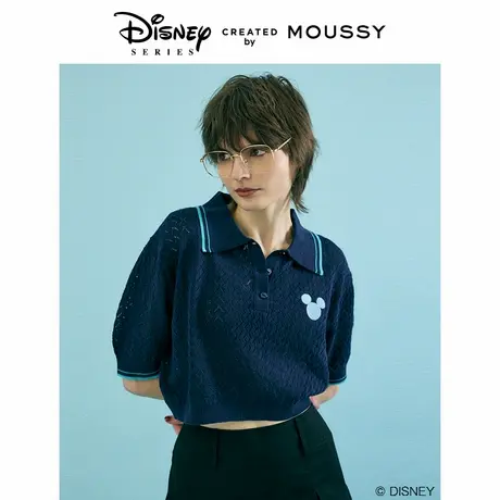 MOUSSY 夏季迪士尼联名刺绣POLO针织上衣女010HSL70-0100商品大图