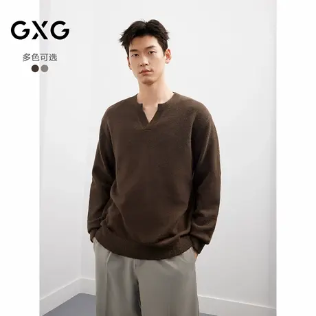 25秋季新品 GXG男装小V领毛衣针织衫男休闲韩系百搭通勤内搭线衫商品大图