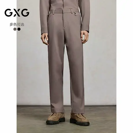 GXG男装 商场同款含羊毛宽松直筒西裤通勤裤子25春新品G25X021038商品大图