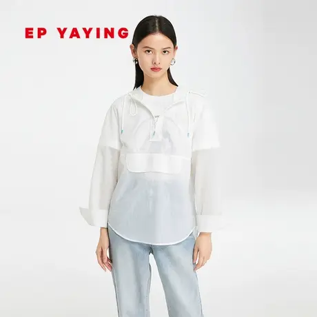 EP YAYING雅莹女装 纯色连帽休闲运动薄款罩衫 商场同款5417A图片