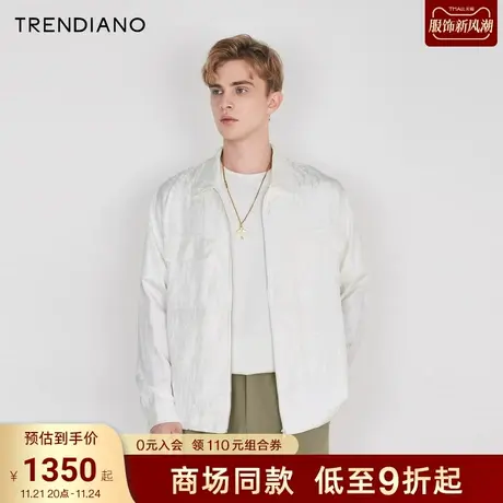 TRENDIANO官方2023新款春季翻领夹克宽松休闲时尚外套男商品大图