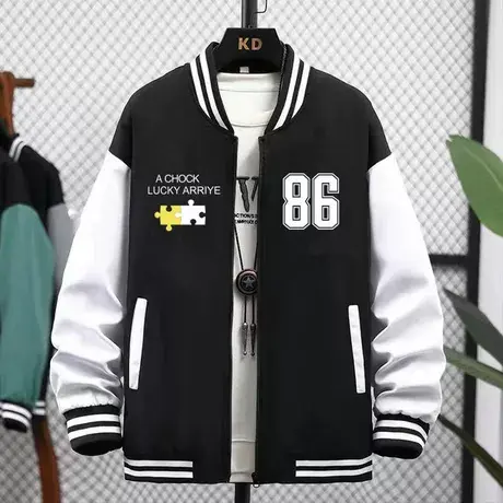 夹克男春秋装薄款上衣立领外穿秋衣休闲卫衣秋季开衫棒球服潮男装商品大图