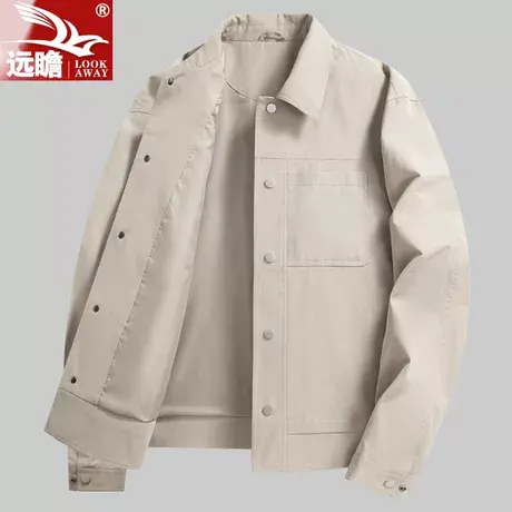 男士外套潮牌宽松翻领上衣服2023春秋季新款简约休闲工装夹克男款商品大图