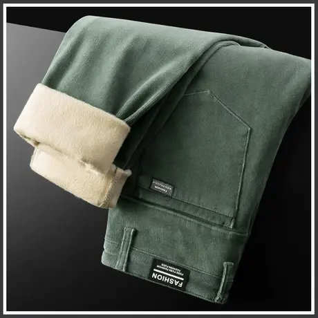 冬季秋冬款加绒加厚灯芯绒休闲裤子男裤直筒宽松条绒裤灯草绒秋季商品大图