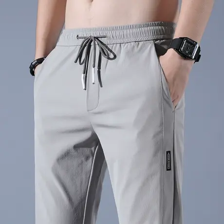 夏季薄款冰丝滑吸汗透气跑步运动速干休闲裤男士夏天凉凉感男裤子商品大图