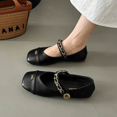 玛丽珍鞋女2023秋季晚晚风小香风温柔鞋小皮鞋乐福鞋软底平底单鞋商品大图