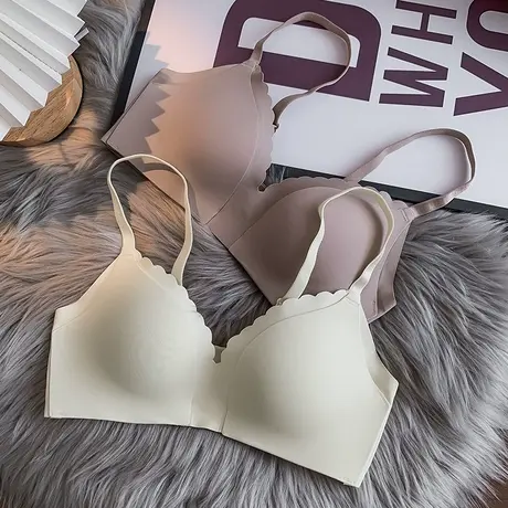 QC光面无痕内衣女一片式小胸聚拢无钢圈收副乳防下垂舒适调整型胸商品大图