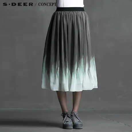 S·DEER＼CONCEPT【新品】圣迪奥女装伸展渐变印花长裙5281118图片