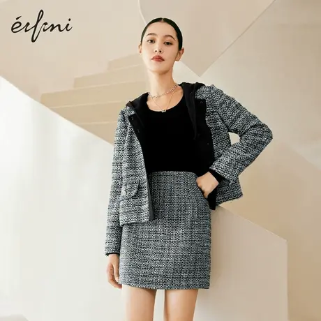 【商场同款】伊芙丽针织衫2021秋装新款薄款复古上衣女1CA233332图片