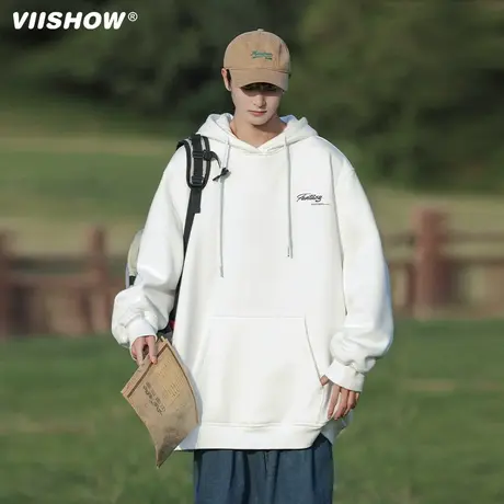 VIISHOW连帽卫衣男2024新款春秋款潮牌时尚外套oversize休闲上衣商品大图
