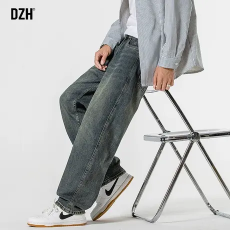 青少年蓝色水洗牛仔裤男直筒宽松春季裤子男款2024新款休闲裤长裤商品大图