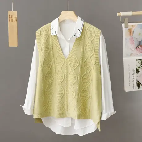 新款女装2024春季韩系上衣黄色针织背心马甲毛衣外穿百搭小个子潮商品大图