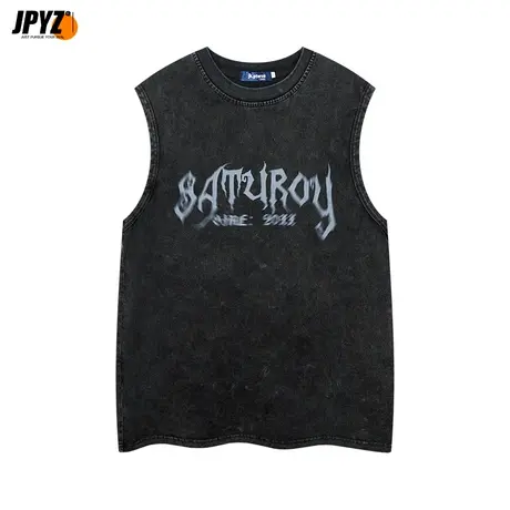 纯棉背心男士嘻哈夏季健身篮球坎肩宽松潮牌无袖t恤休闲运动上衣商品大图