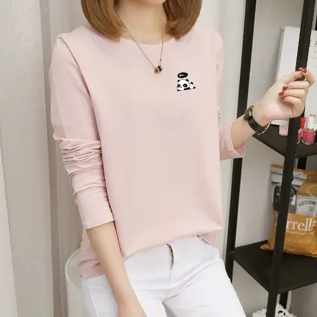 早春纯棉白色打底衫2022年新款洋气春夏内搭韩版长袖t恤女上衣潮商品大图