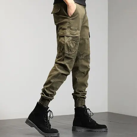 男士休闲裤新款宽松束脚工装裤子2022哈伦裤男装潮牌工装束脚裤男商品大图