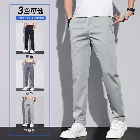 休闲裤男士夏季薄款速干弹力运动休闲长裤宽松时尚轻薄空调裤子商品大图