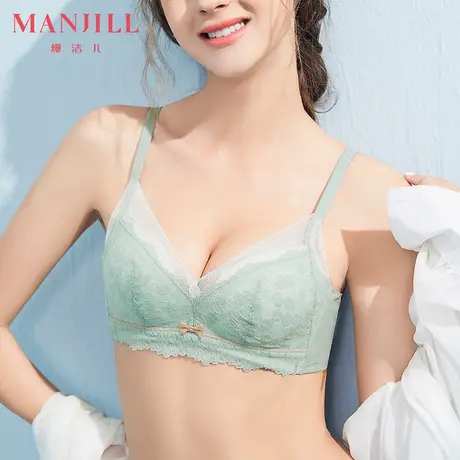 熳洁儿文胸夏季内衣薄款女聚拢收副乳防下垂蕾丝V型性感内衣女商品大图