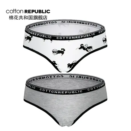 Cotton Republic/棉花共和国女士三角裤莫代尔性感印花两条少女裤图片