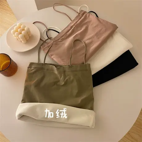 加绒加厚纯色保暖吊带背心女秋冬2024新款外搭内穿美体打底衫上衣图片