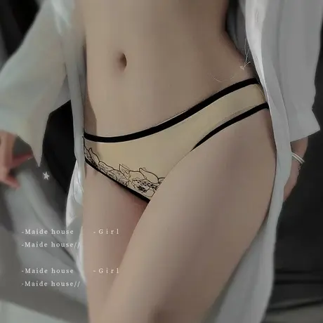 肤色内裤少女蕾丝大码性感纯欲透明三角裤薄款纯棉裆裤头夏季低腰商品大图