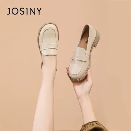 Josiny/卓诗尼护士鞋女2024新款春季妈妈鞋舒适不累脚平底乐福鞋商品大图