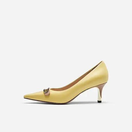 Nine West/玖熙2022年秋冬细跟高跟鞋9W时光轨迹尖头浅口牛皮单鞋图片