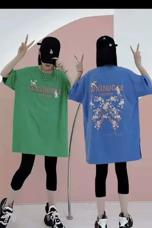 韩版复古玫瑰结印花T恤女2023年夏季新款中长款宽松显瘦半袖体恤图片