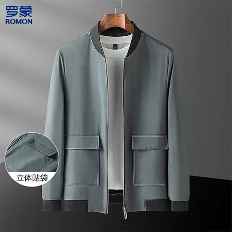 【明线款】罗蒙男士夹克棒球服男时尚大口袋百搭防风外套男图片