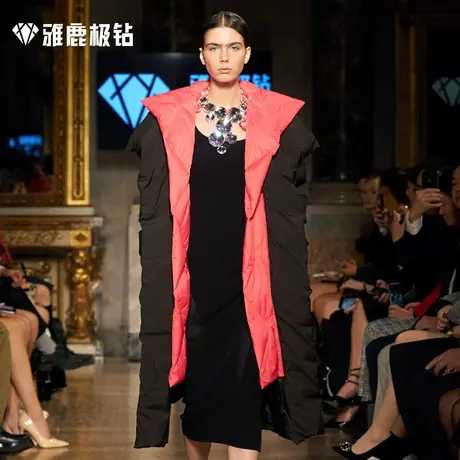 【米兰大秀同款鹅绒服】黑夜系列中长款羽绒服女2023外套加厚冬季商品大图