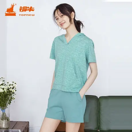 铜牛bless夏季 纯棉汗布直筒女居家下装短裤睡裤女VK150商品大图