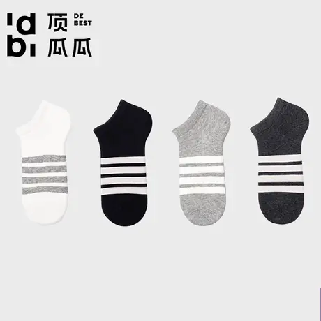 顶瓜瓜船袜女夏季薄款不掉跟2024款全棉短袜子透气休闲条纹运动袜商品大图