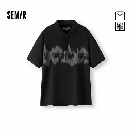 森柔棉|商场同款森马POLO衫男2025夏新款短袖t恤字母绣花上衣时尚图片