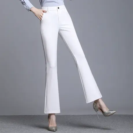 垂感喇叭裤女宽松长裤春季高腰显瘦工作职业西装微喇裤休闲九分裤商品大图