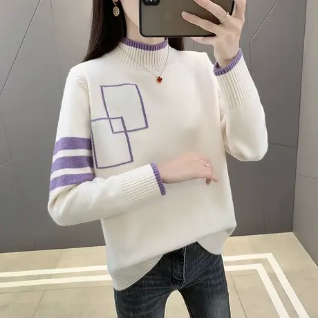 半高领女毛衣针织打底衫2023年新款女内搭毛衣秋冬流行洋气女上衣图片