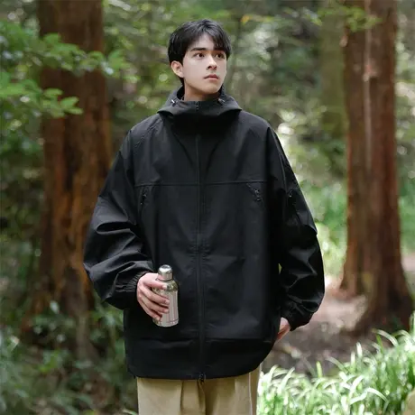 黑武士冲锋衣外套男款春秋美式机能风夹克潮牌户外防风工装登山服商品大图