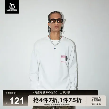 Lilbetter长袖男t恤衣服美式潮牌打底衫设计感上衣圆领内搭体恤lb商品大图