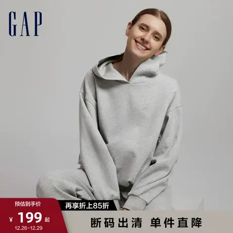 【断码优惠】Gap女装早春洋气空气三明治短款连帽衫卫上衣810612图片