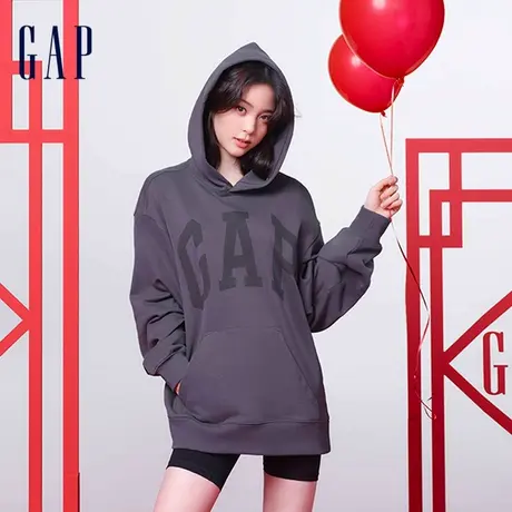 【欧阳娜娜同款】Gap男女装春季新款情侣美式高阶卫衣连帽892188图片