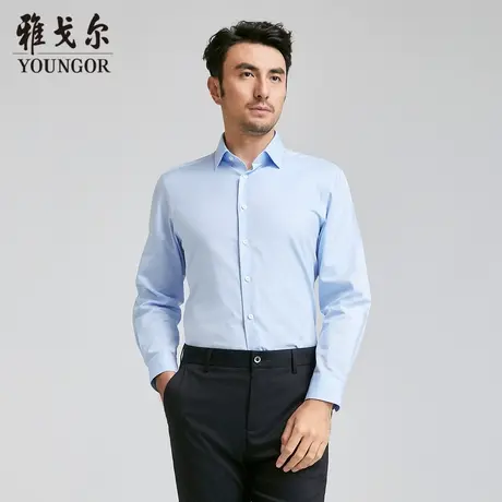 【商场同款】雅戈尔男士长袖衬衫新款官方商务休闲上班穿衬衫男图片
