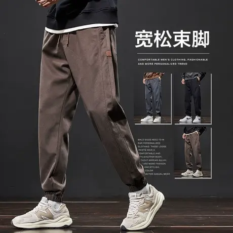 春季男士2024新款工装裤男装潮牌痞帅束脚哈伦休闲裤子男裤春秋款商品大图