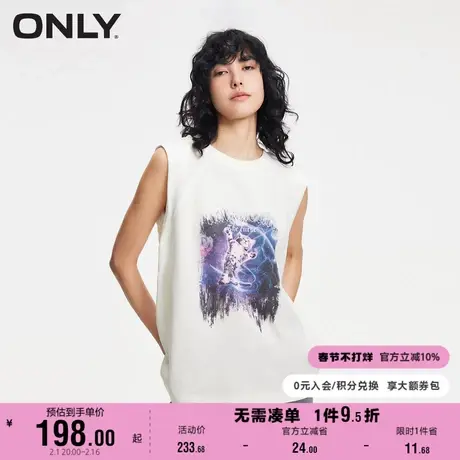 ONLY奥莱夏季时尚潮流个性宽松无袖印花背心T恤女图片