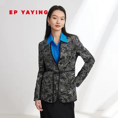 雅莹国风|民族系列 预售真丝缎面提花西装外套 24春装新款1273A图片