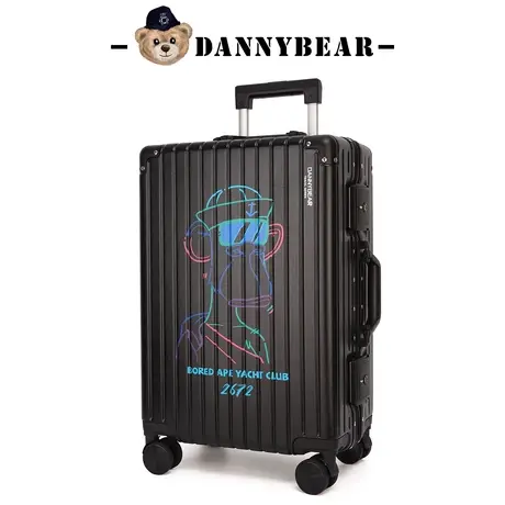 丹尼熊行李拉杆箱男女出游登机箱2024寸铝框硬壳旅行箱静音无聊猿图片