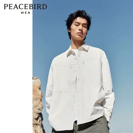 太平鸟男装 休闲衬衫弹力户外工装衬衫图片